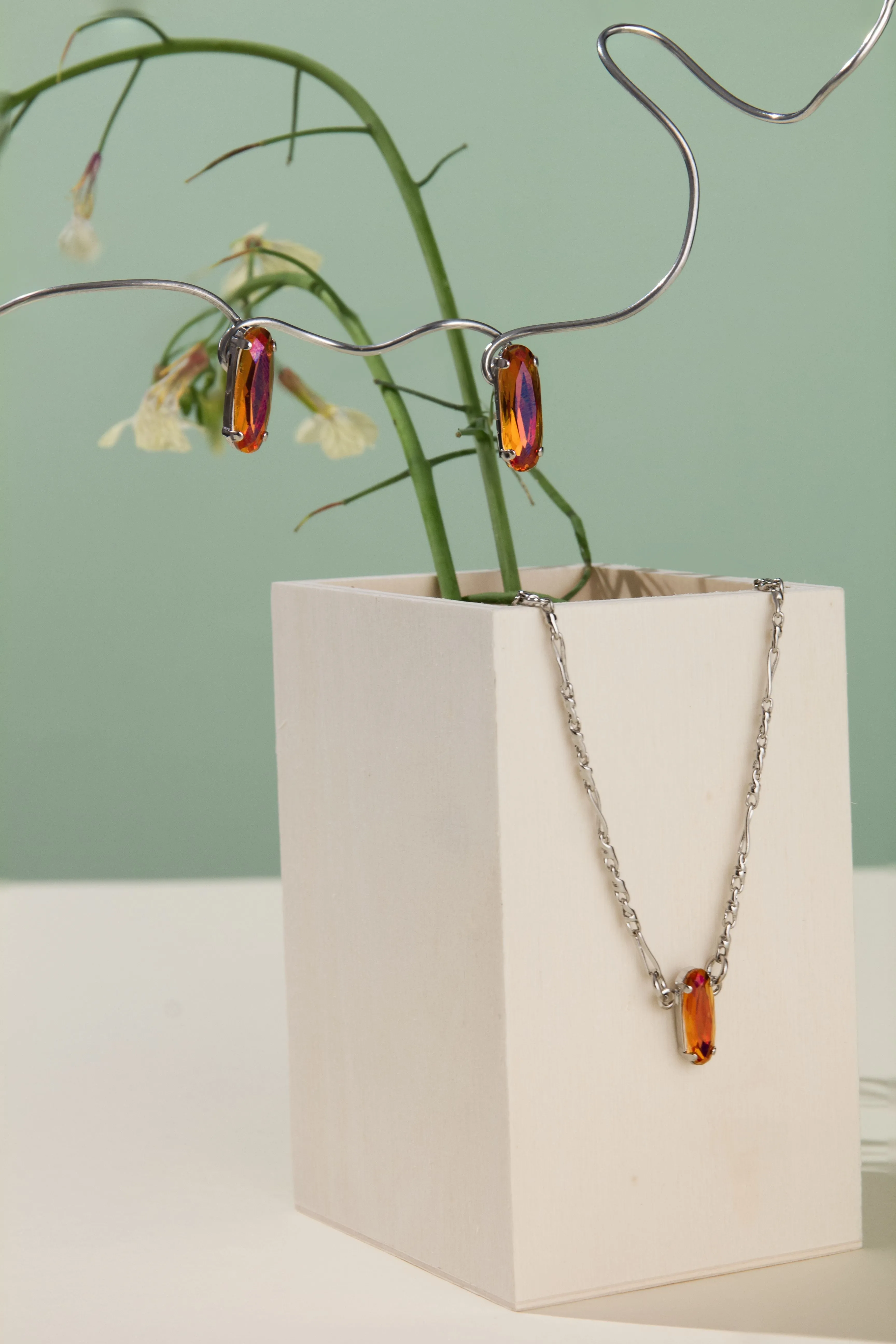Long Oval Single Pendant  in "Sun-Kissed Peridot" *Custom*