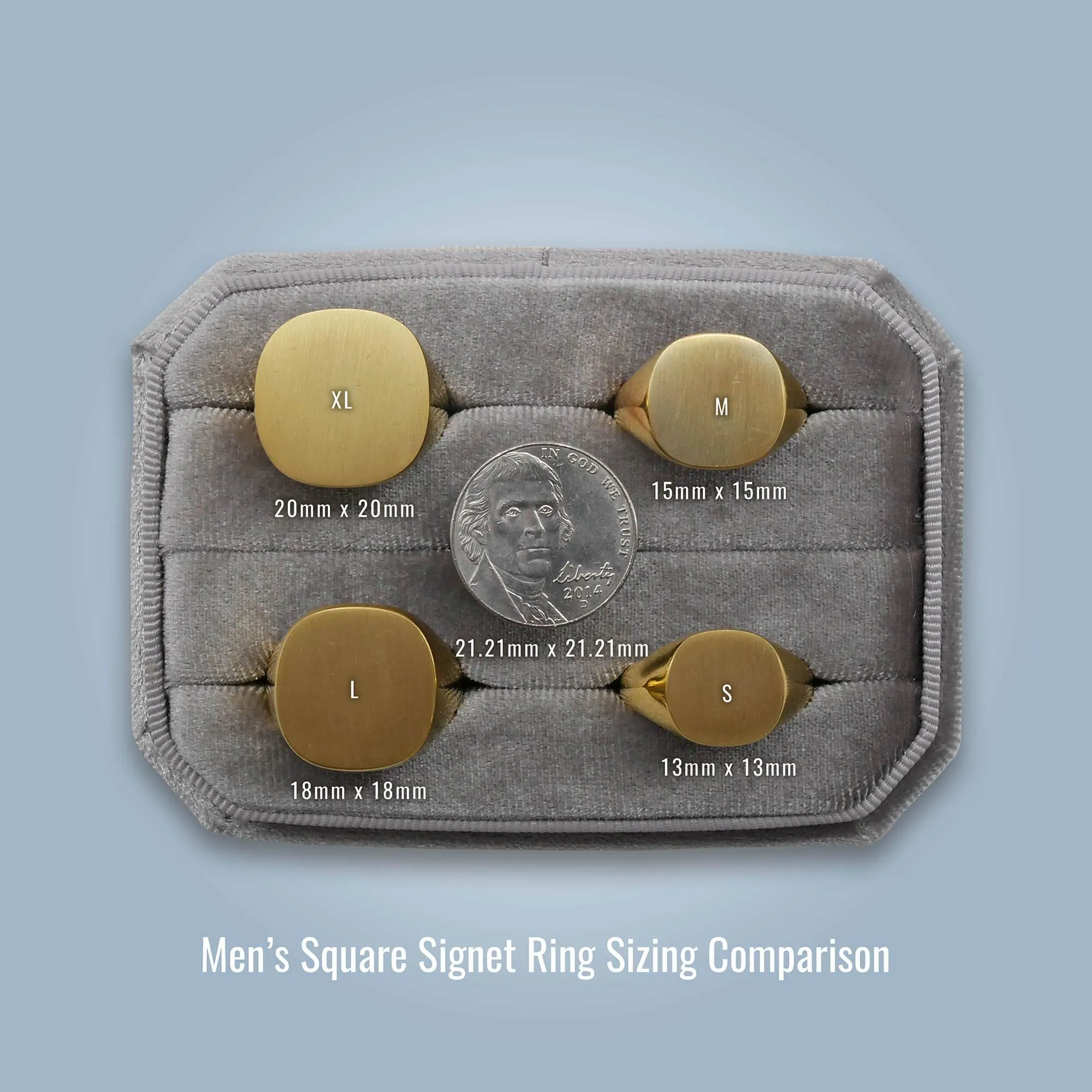 Men's Square Signet Ring - Small
