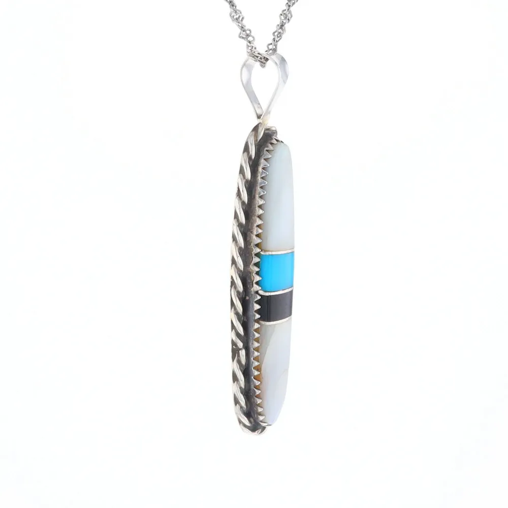 Multi Stone Inlaid Pendant