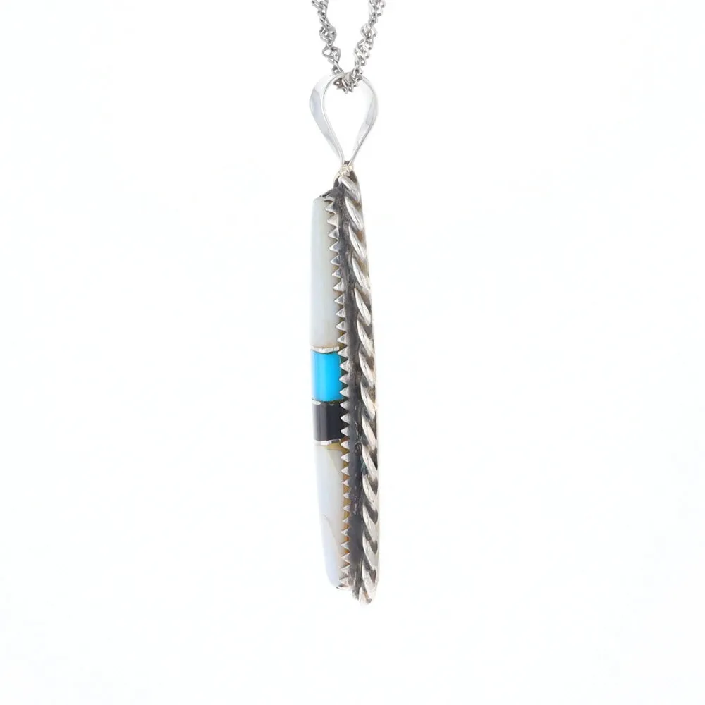 Multi Stone Inlaid Pendant