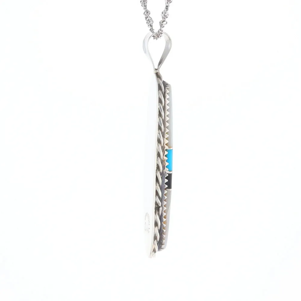 Multi Stone Inlaid Pendant