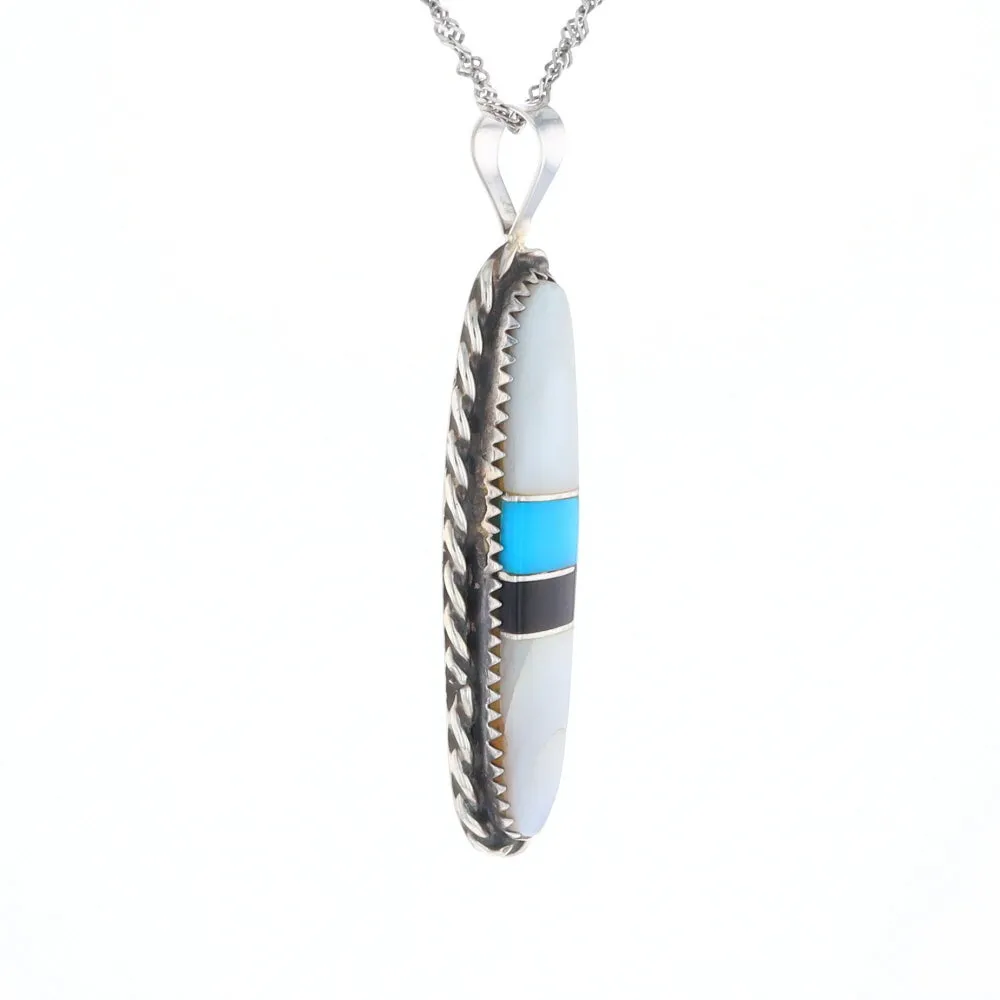 Multi Stone Inlaid Pendant