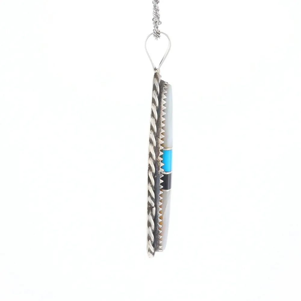 Multi Stone Inlaid Pendant