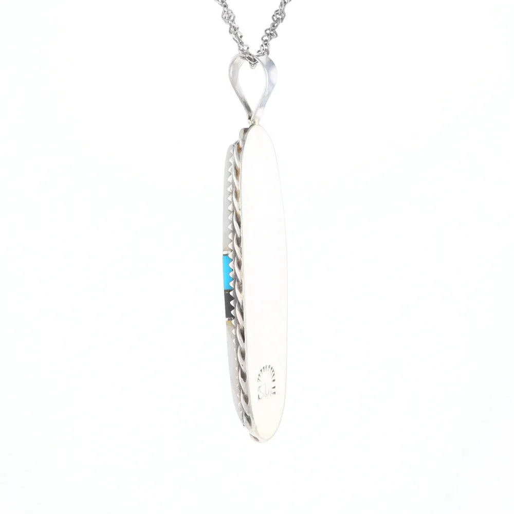 Multi Stone Inlaid Pendant