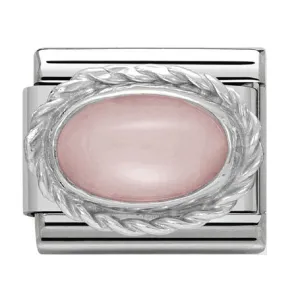 NOMINATION Link Silver and Pink Opal Oval