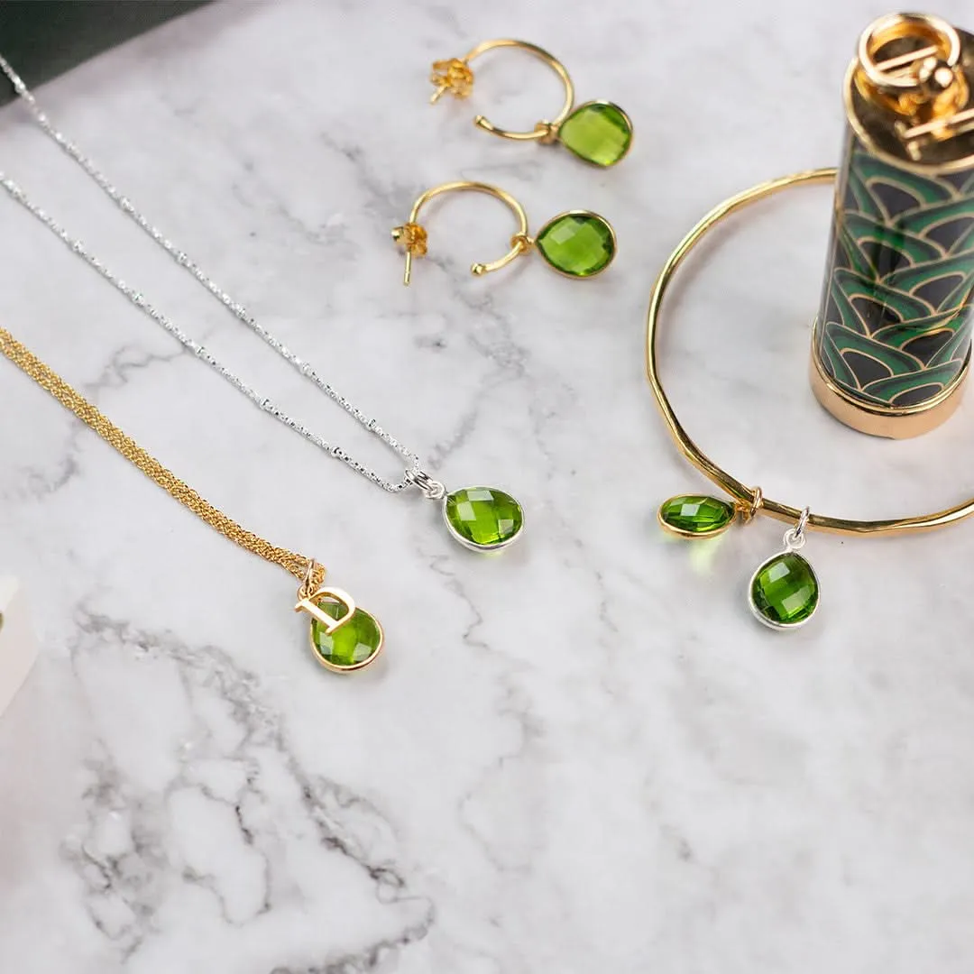 Peridot Charm Necklace | Silver | August