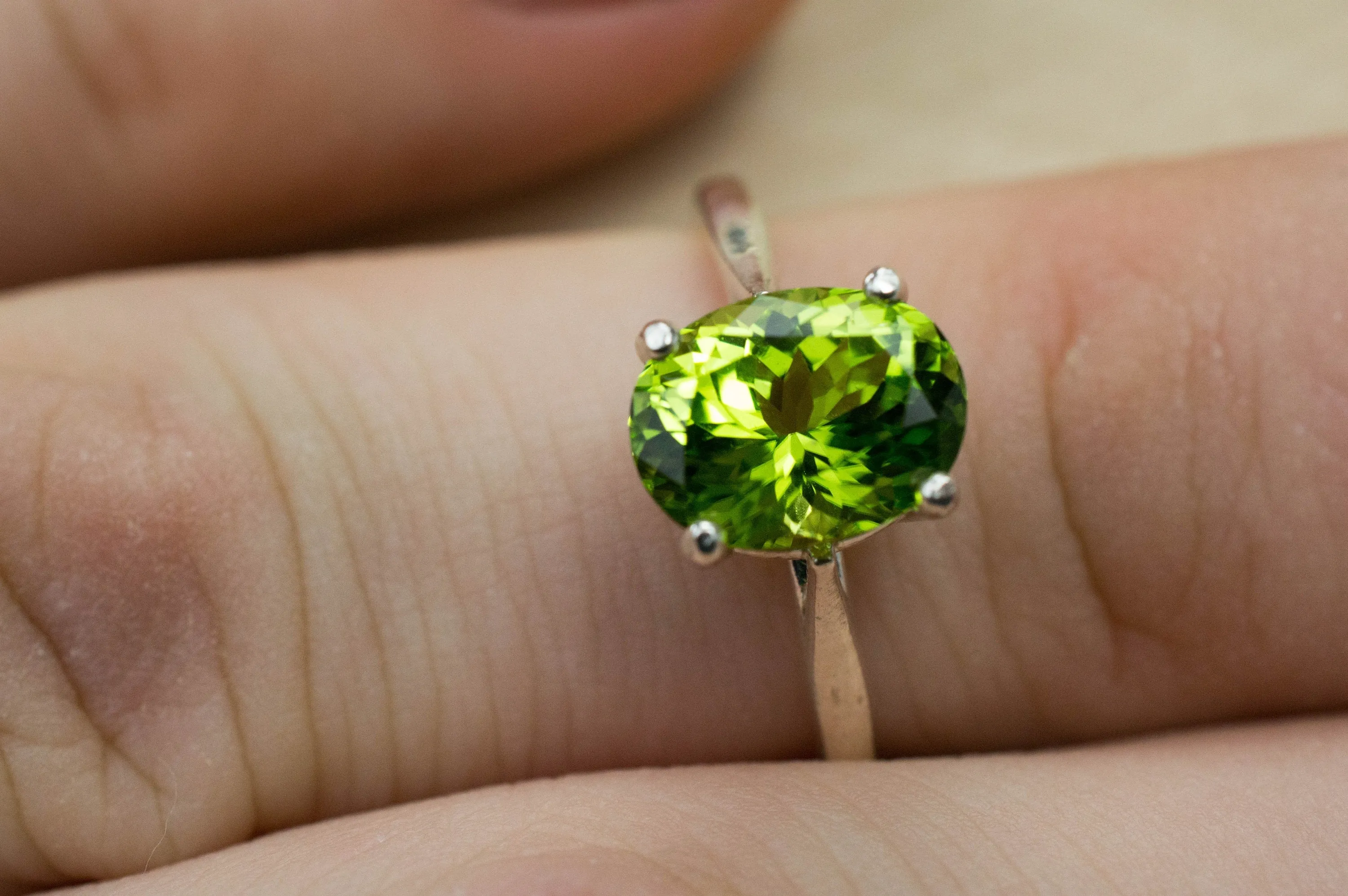 Peridot Ring, Genuine Untreated Pakistan Peridot