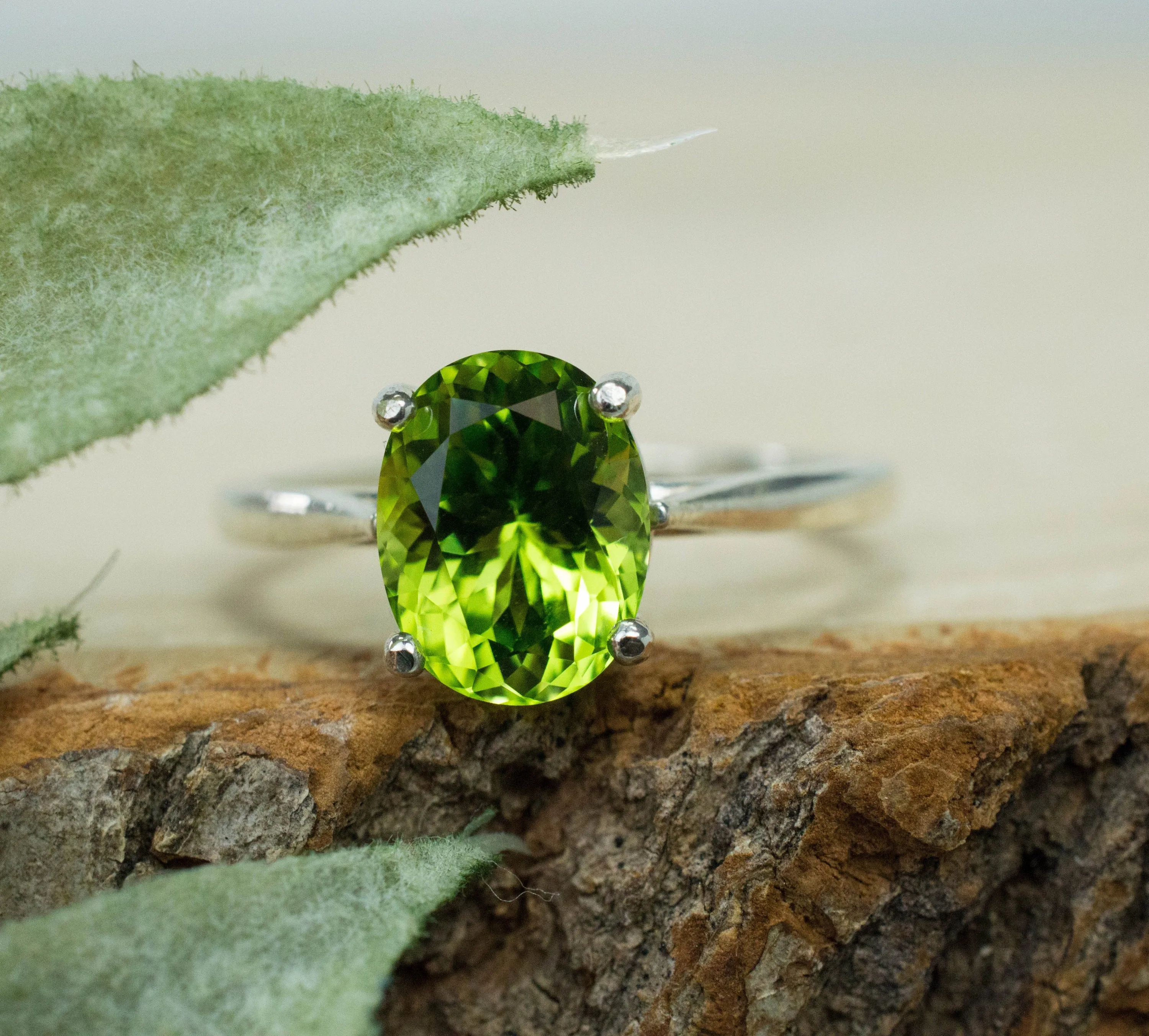 Peridot Ring, Genuine Untreated Pakistan Peridot
