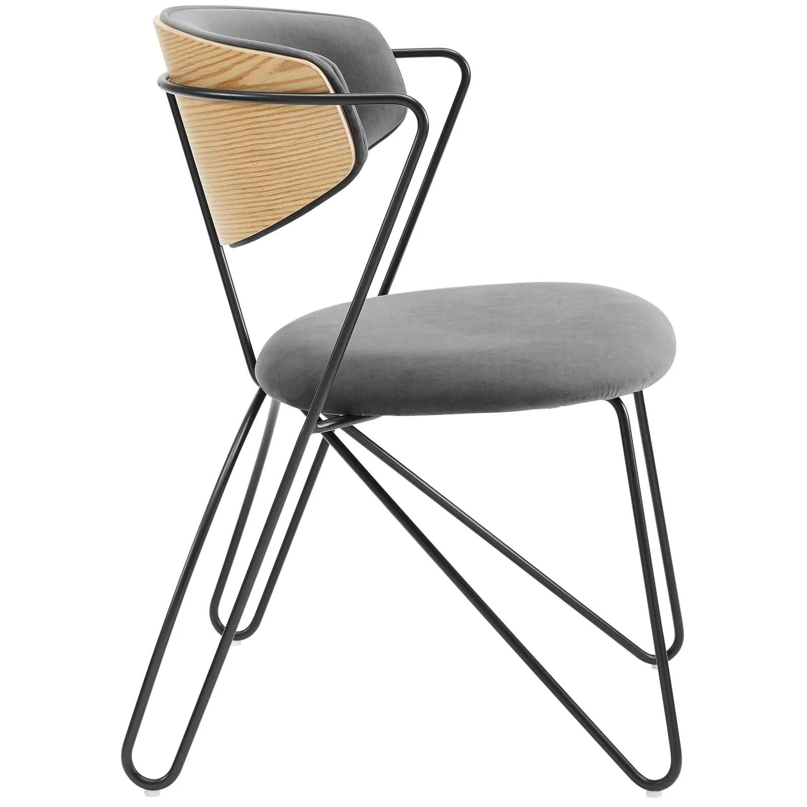 Prevail Black Frame Dining and Accent Performance Velvet Chair by Modway