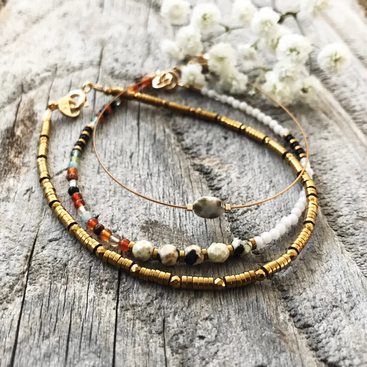 "Billie" Solid Hematite Gemstone Beaded Bracelet