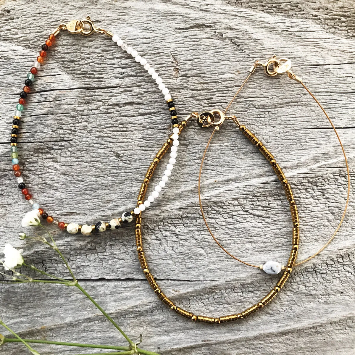 "Billie" Solid Hematite Gemstone Beaded Bracelet