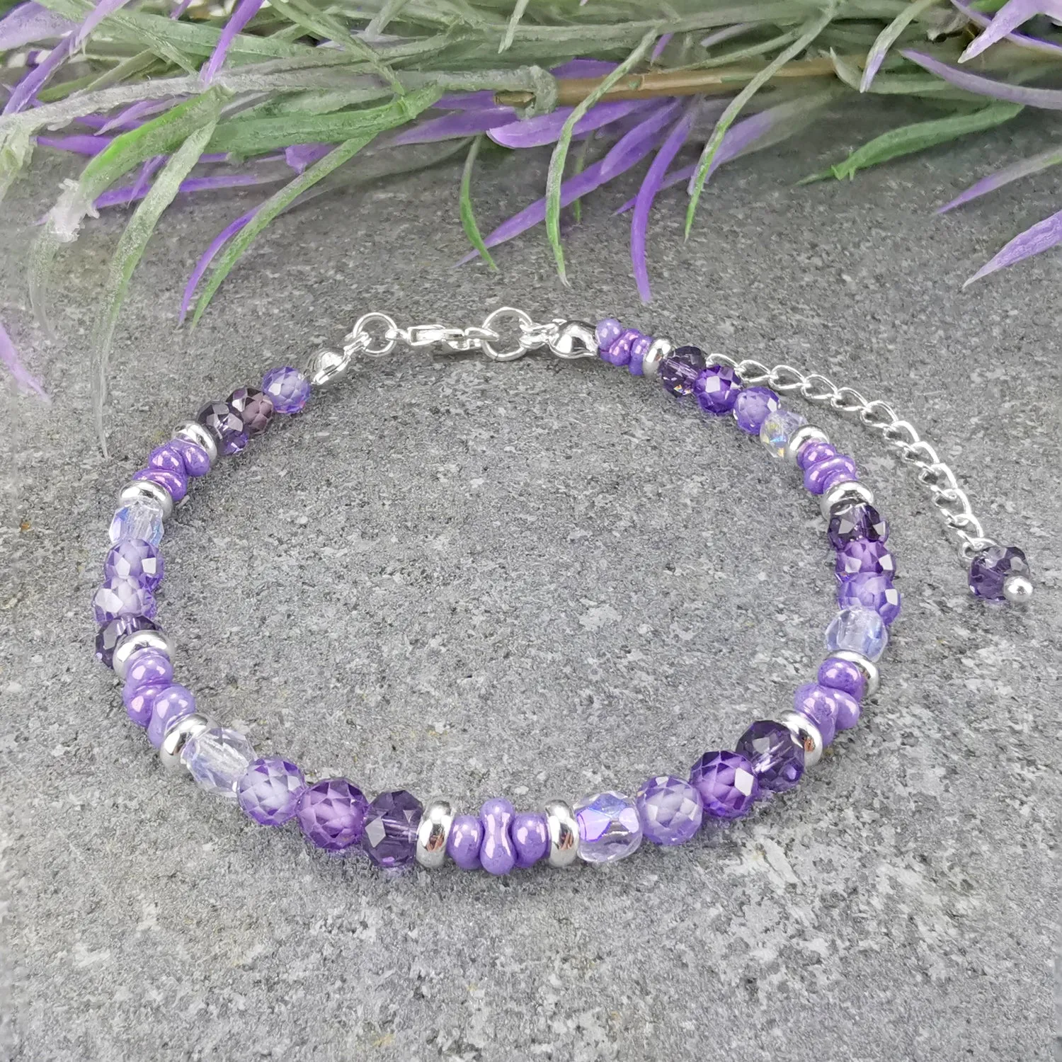 Royal Mystic Dream Amethyst Crystal Bead Bracelet - Bless4Happy Handmade Bracelet