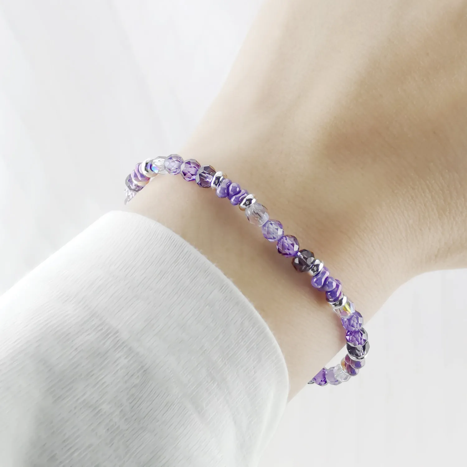 Royal Mystic Dream Amethyst Crystal Bead Bracelet - Bless4Happy Handmade Bracelet