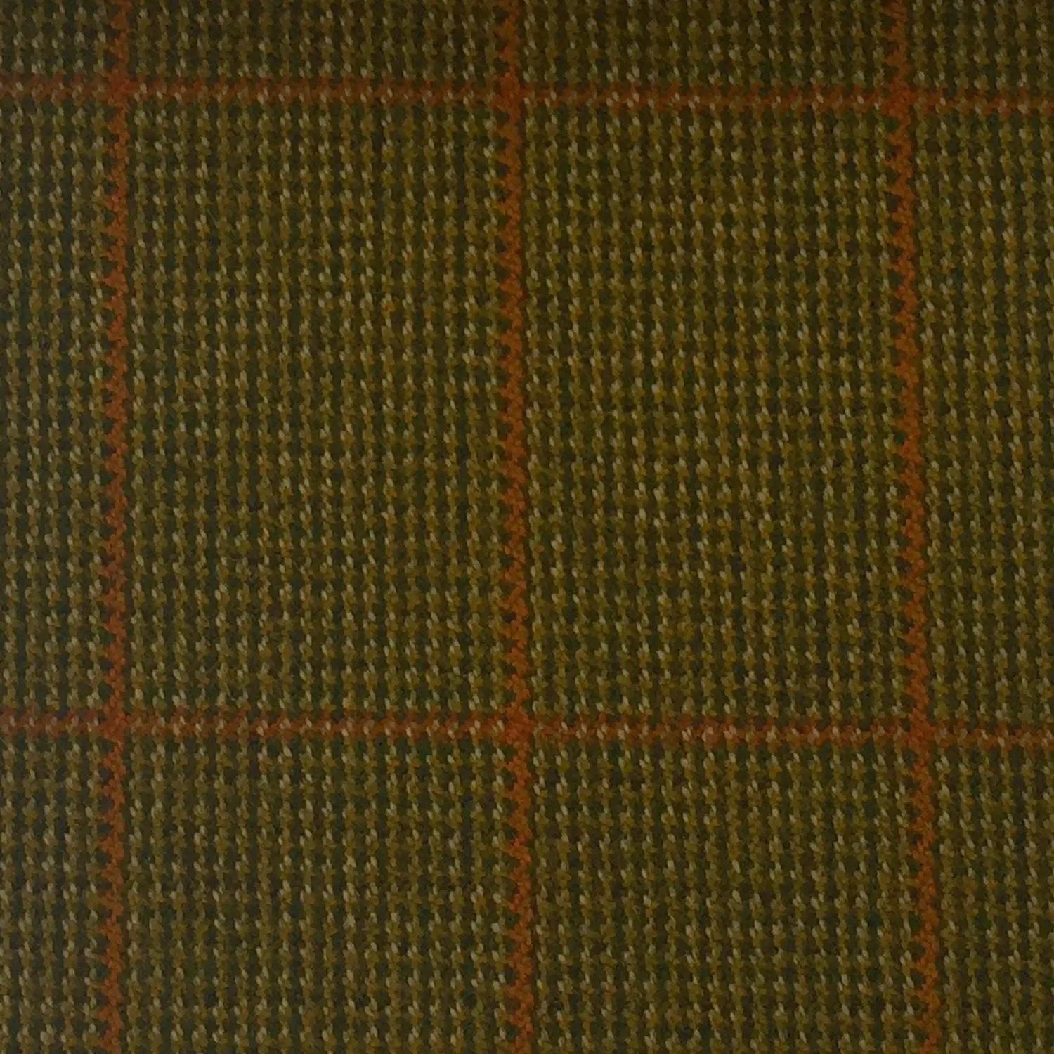 Sage And Green With Orange Check Country Tweed Jacketing