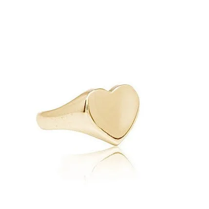 Signet Heart Ring, Gold