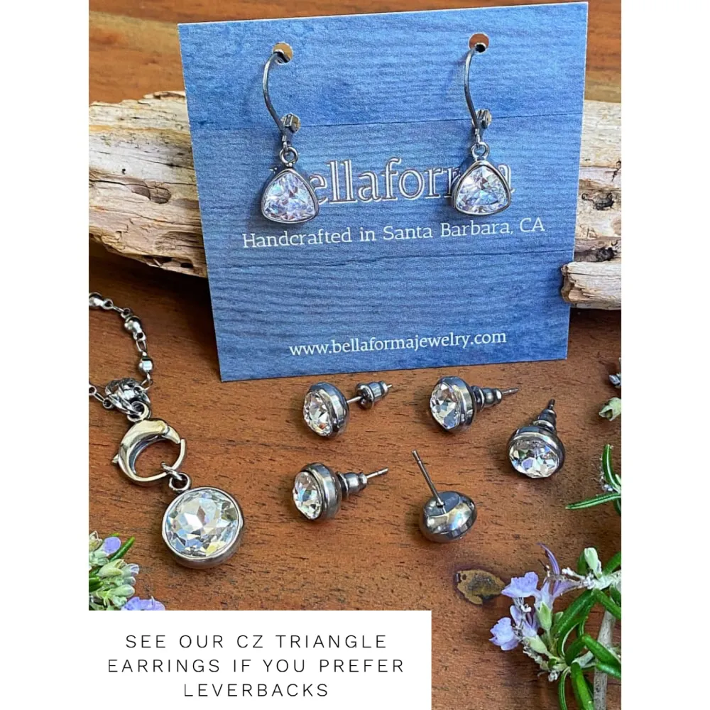 SILVER CRYSTAL STUDS