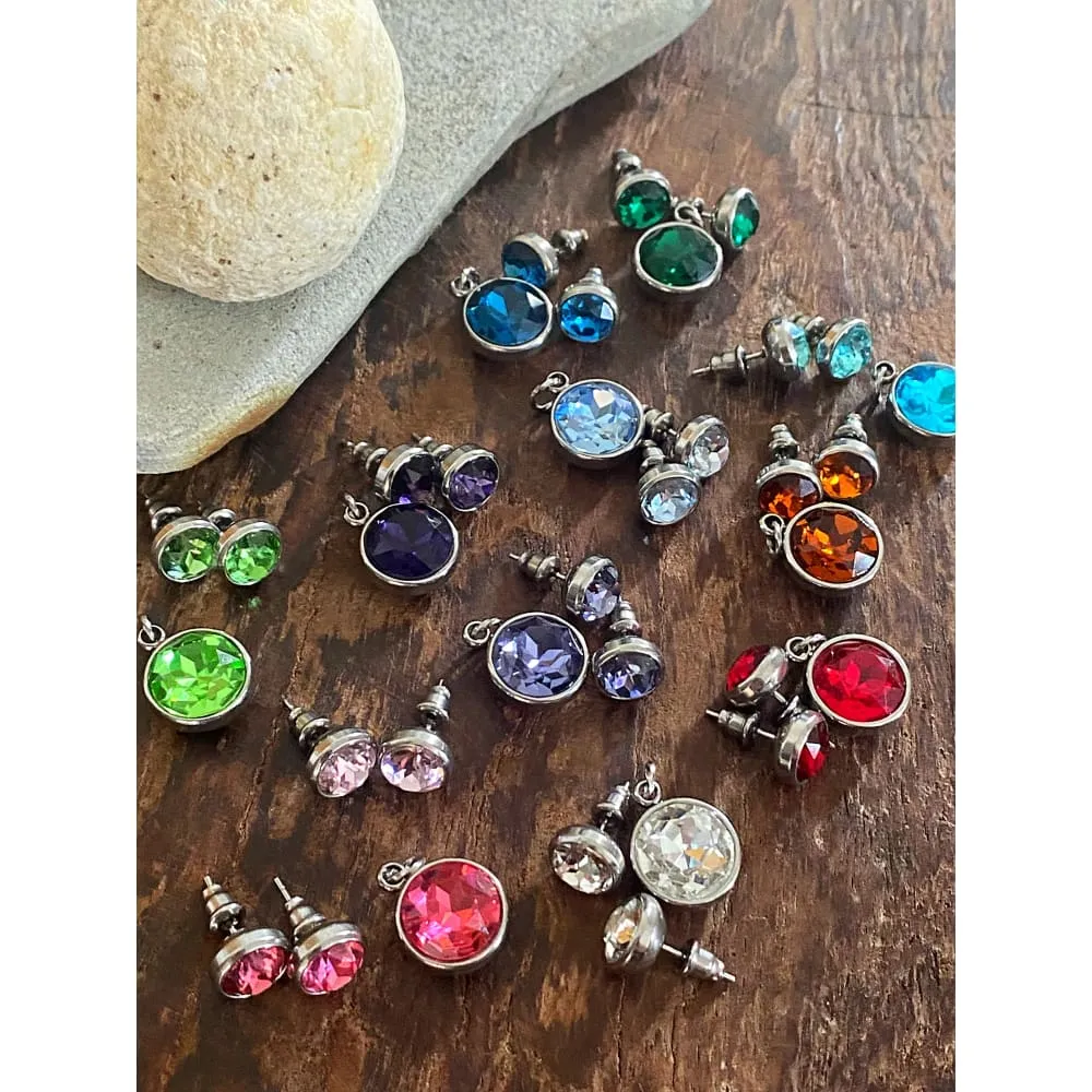 SILVER CRYSTAL STUDS