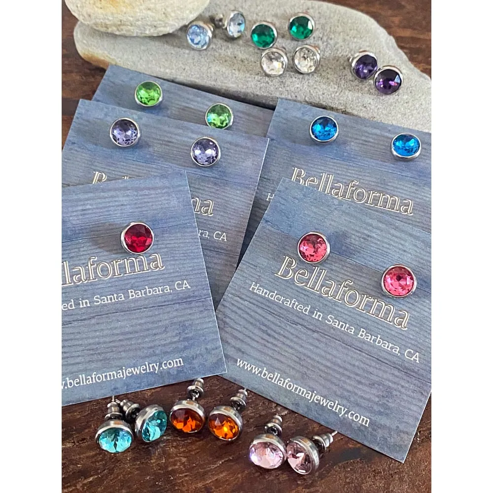 SILVER CRYSTAL STUDS