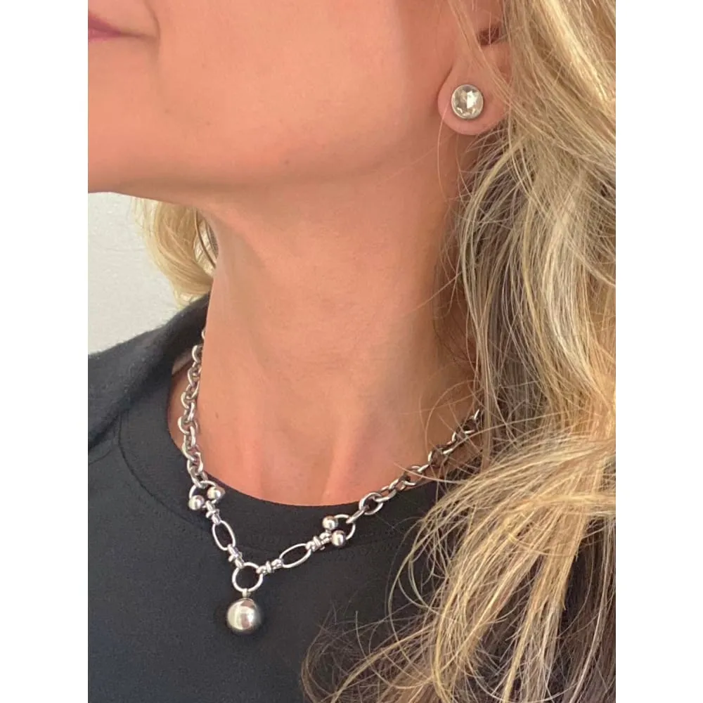 SILVER CRYSTAL STUDS