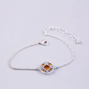 Silver Topaz November Birthstone Hugs & Kisses Bracelet