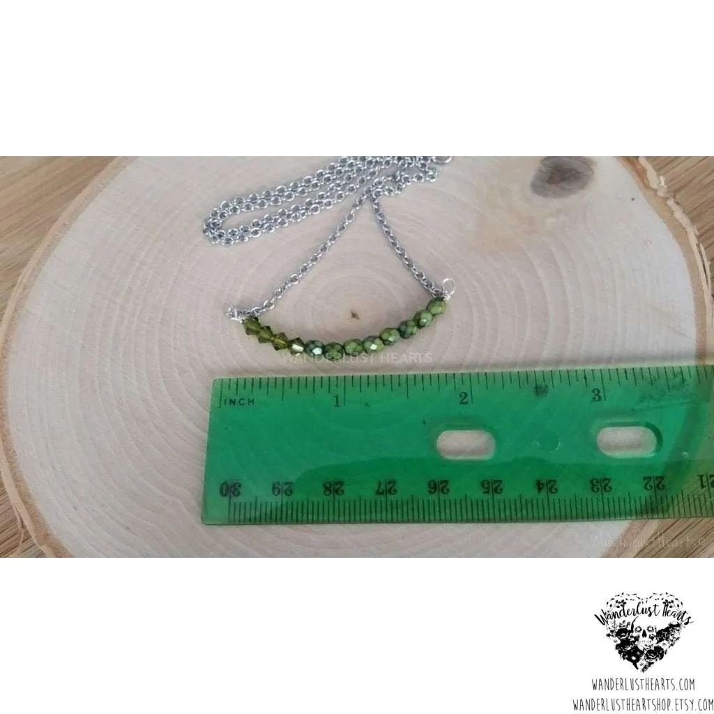 Snake skin crystal bar necklace