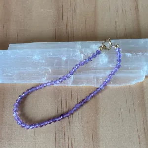 Solid 9 Carat Yellow Gold Amethyst Bracelet