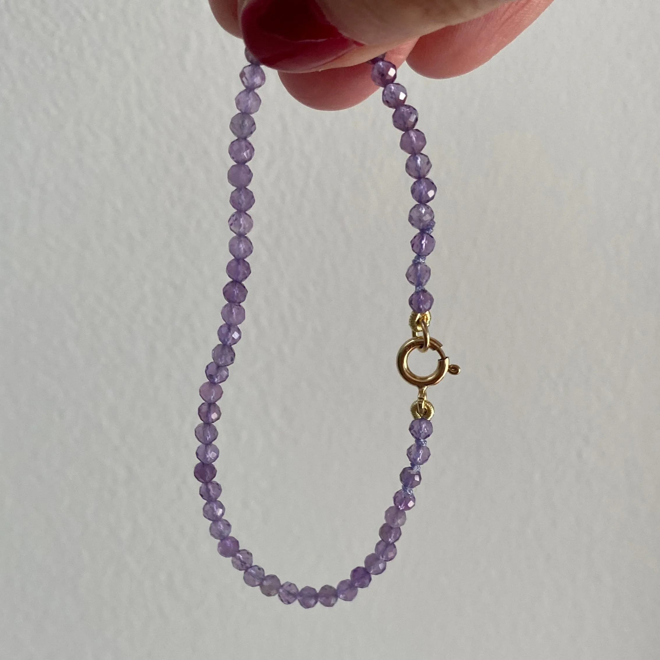 Solid 9 Carat Yellow Gold Amethyst Bracelet