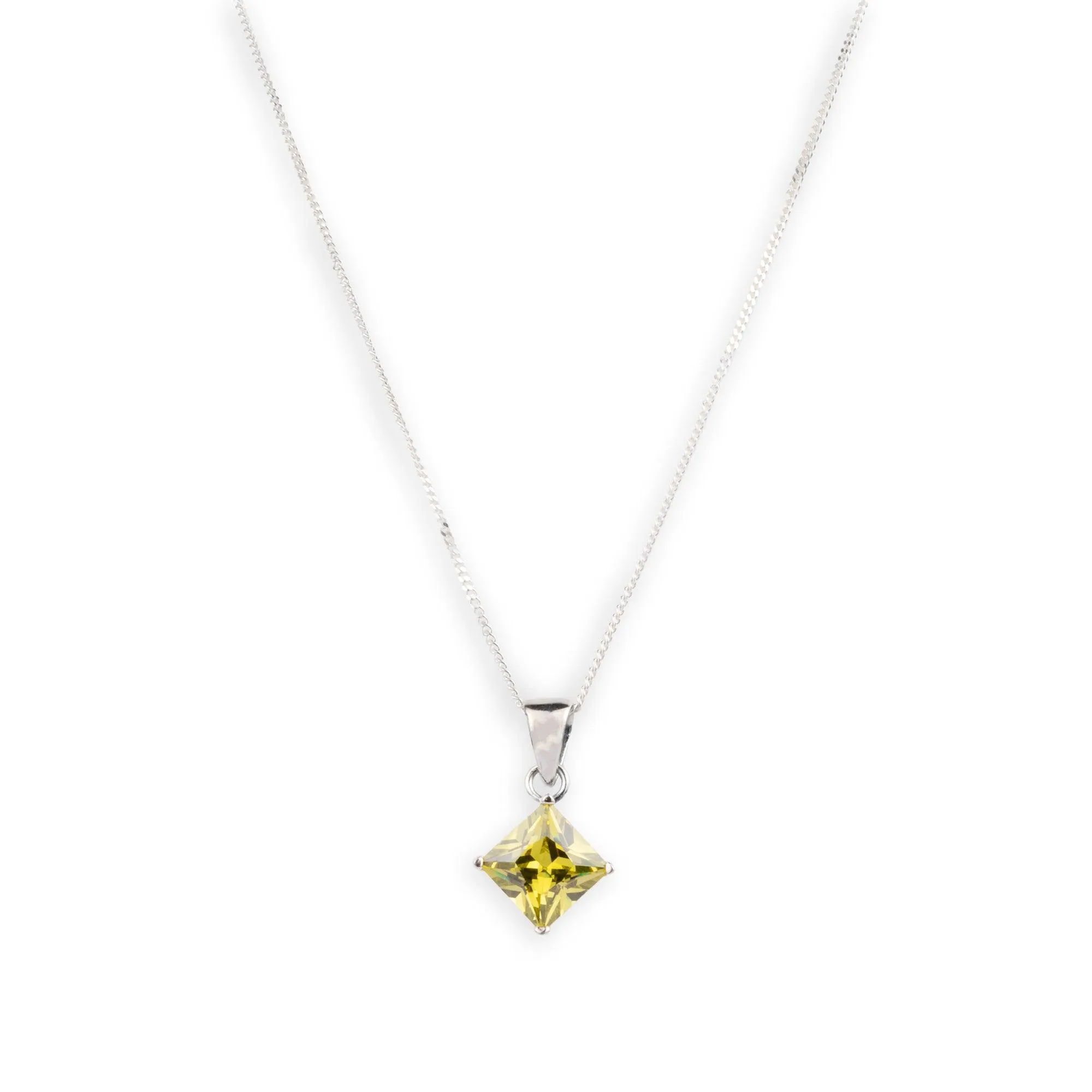 Sterling Silver Peridot Pendant and Adjustable Chain BT4531