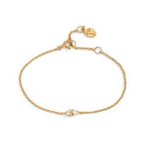 Twin Bracelet, White Topaz, Gold