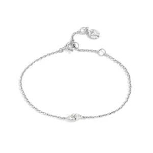 Twin Bracelet, White Topaz, Silver