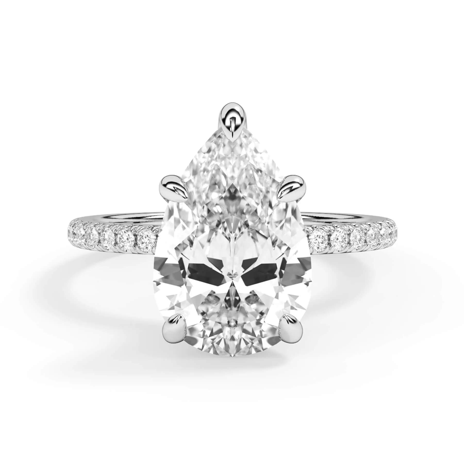 Under Halo with Diamond Shank Engagement Ring - Yellow Gold Wrap