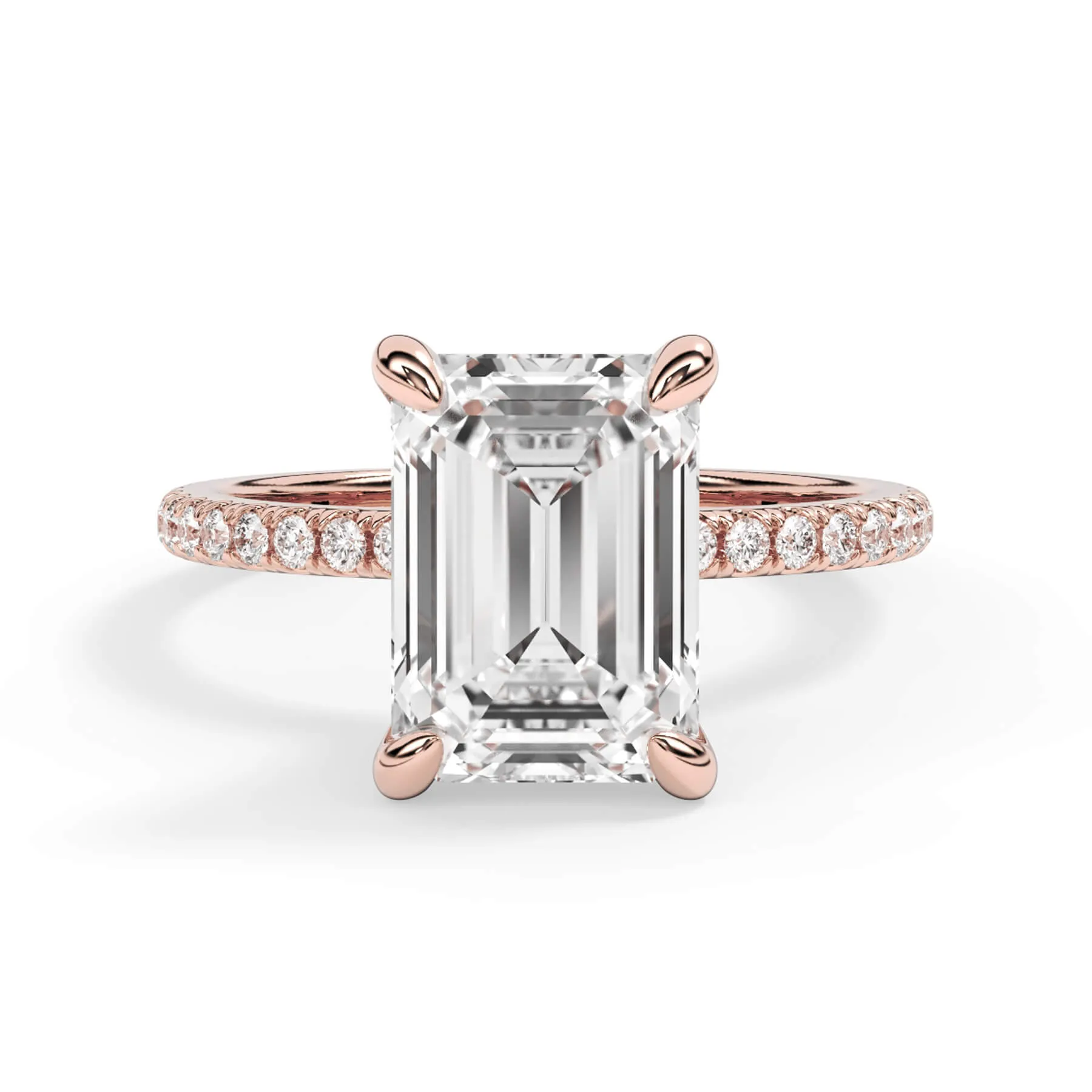Under Halo with Diamond Shank Engagement Ring - Yellow Gold Wrap