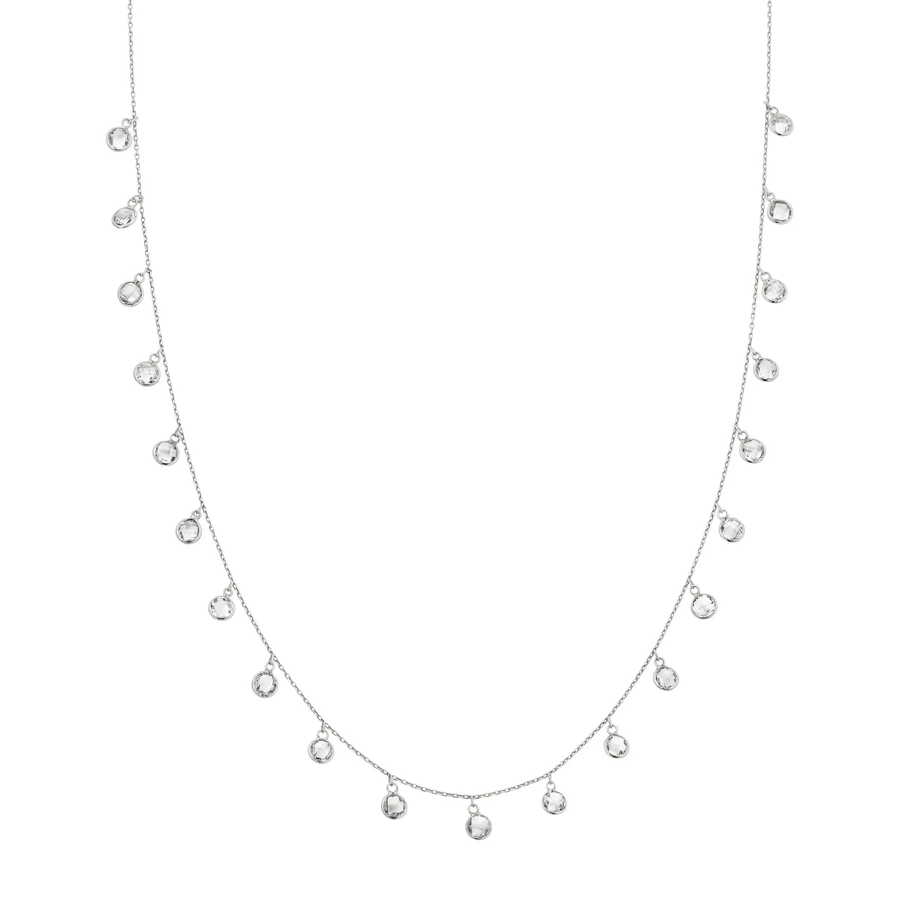White Rose Cut Topaz Necklace